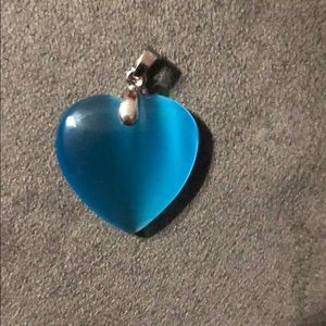 COPY - 5/$20- Blue iridescent heart 💙pendant